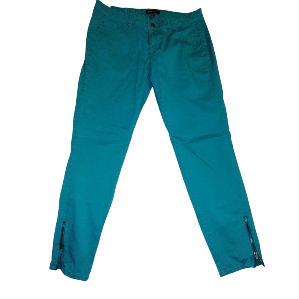 GUC MNG Green Teal Skinny Pants with Zipper Details - Size 6R